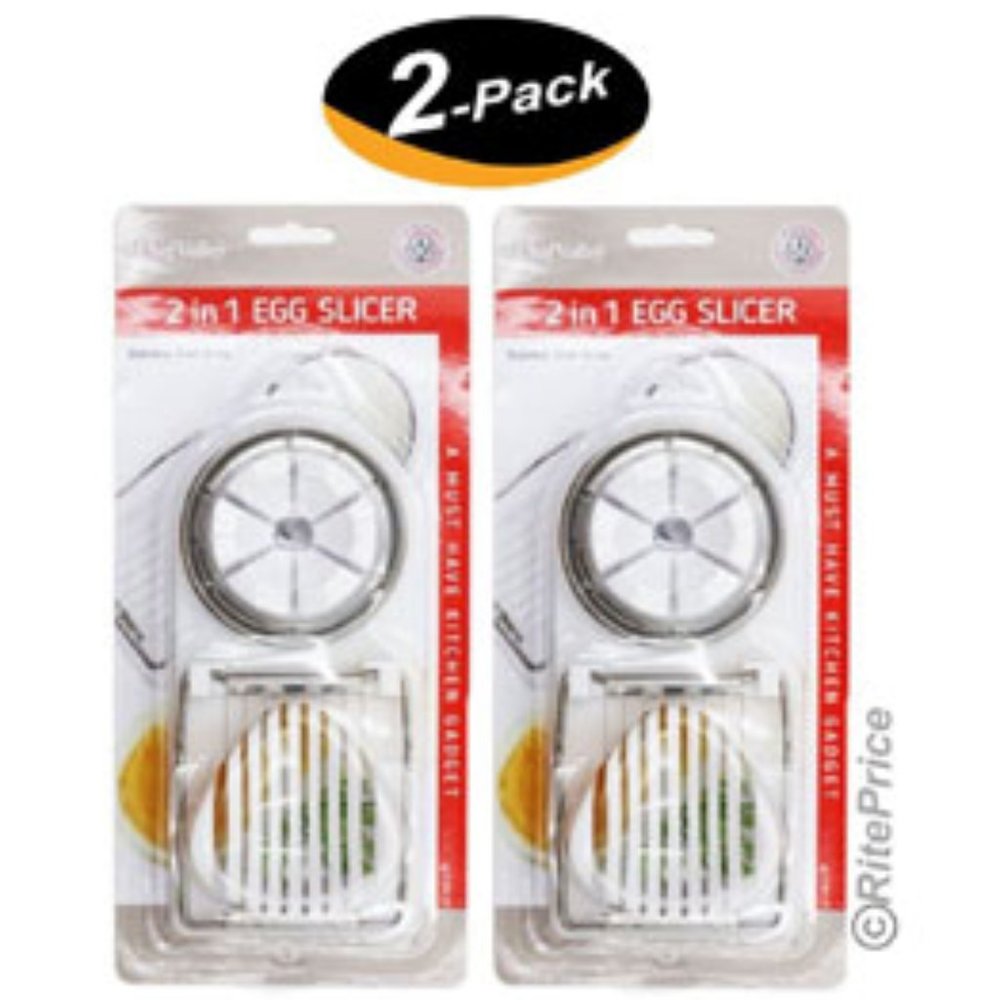 2 In 1 Stainless Steel Boiled Egg Slicer Mushroom Tomato Kitchen Choper (2 Pack)